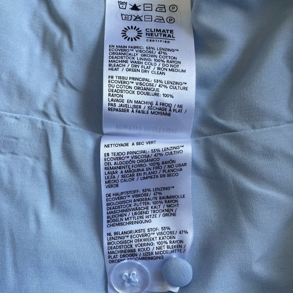 NEW Reformation Archer Top Ice Water Light Blue | US 4 UK 8 - Picture 9 of 11